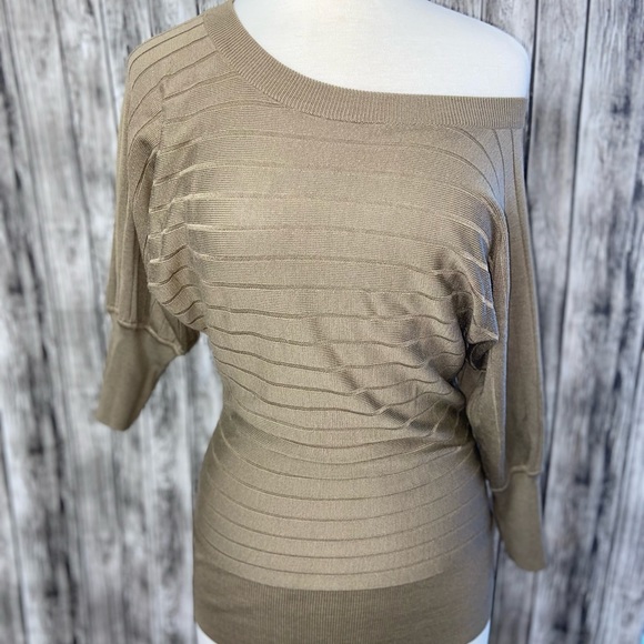 Vntg ATELIER SAB Y2Y Japanese Brand 3/4 Dolman Sleeve Brown KnittedSweater Sz 38 - Picture 11 of 12